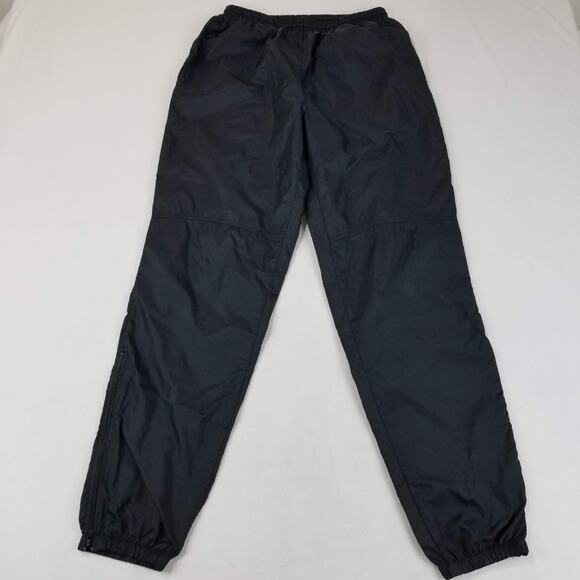 Nike Pants Mens Large Black Nylon Track Windbreaker Warm Up Zip Cuffs Swoosh - Picture 1 of 12